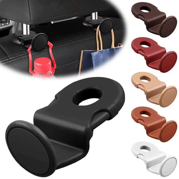 RideNook Headrest Hooks (2-Pack) — Hidden Bag & Purse Hangers