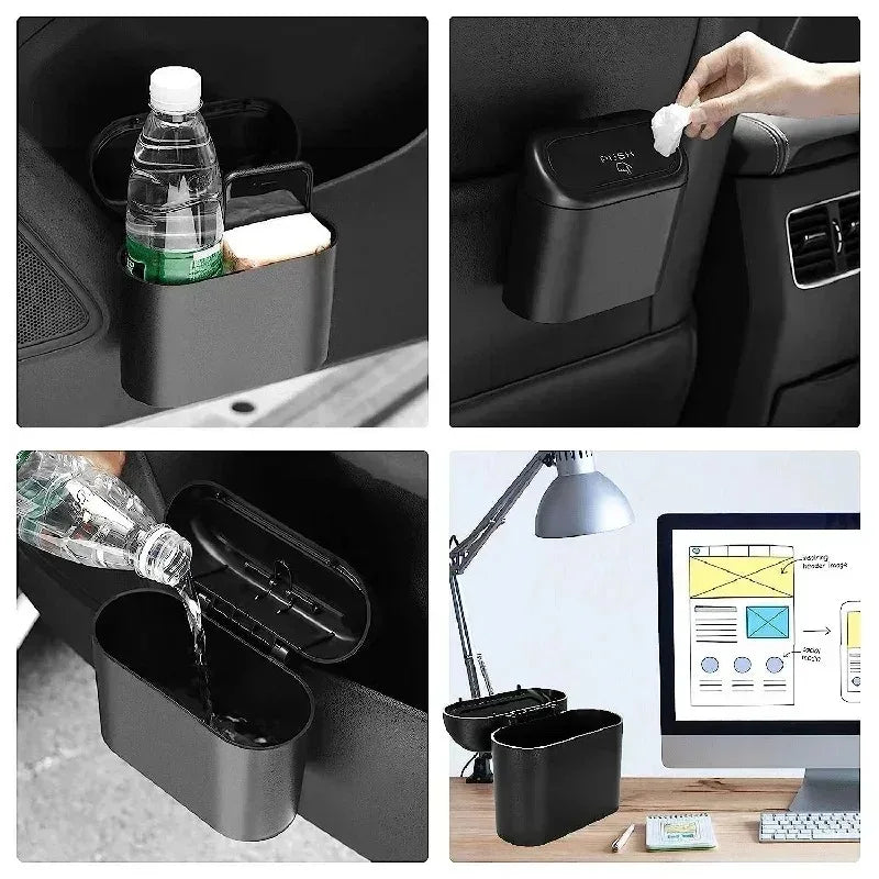 RideNook Mini Car Trash Can — Leak-Proof with Lid + 60 Bags